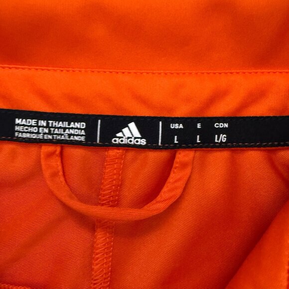 Adidas Men's Tennis Polo Shirt L Orange Jersey Primeblue Collared Short Sleeve - Picture 4 of 8